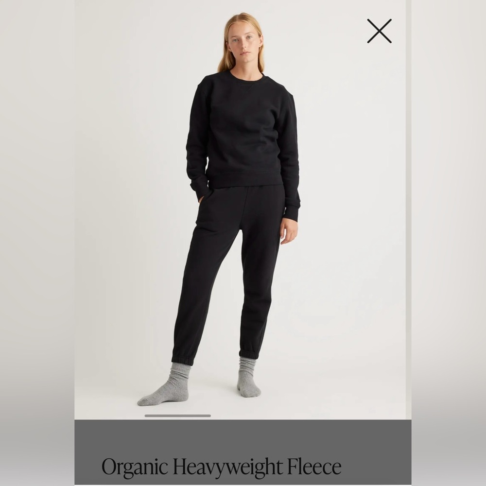 Quince organic 100% cotton crew neck sweater +sweaterpants